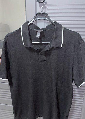 H&M Siyah Polo Yaka Erkek Tişört - Görsel 2