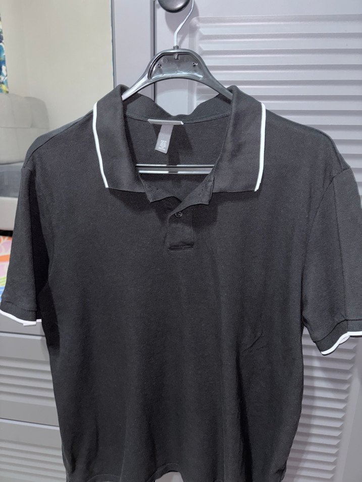 H&M Siyah Polo Yaka Erkek Tişört - Görsel 2