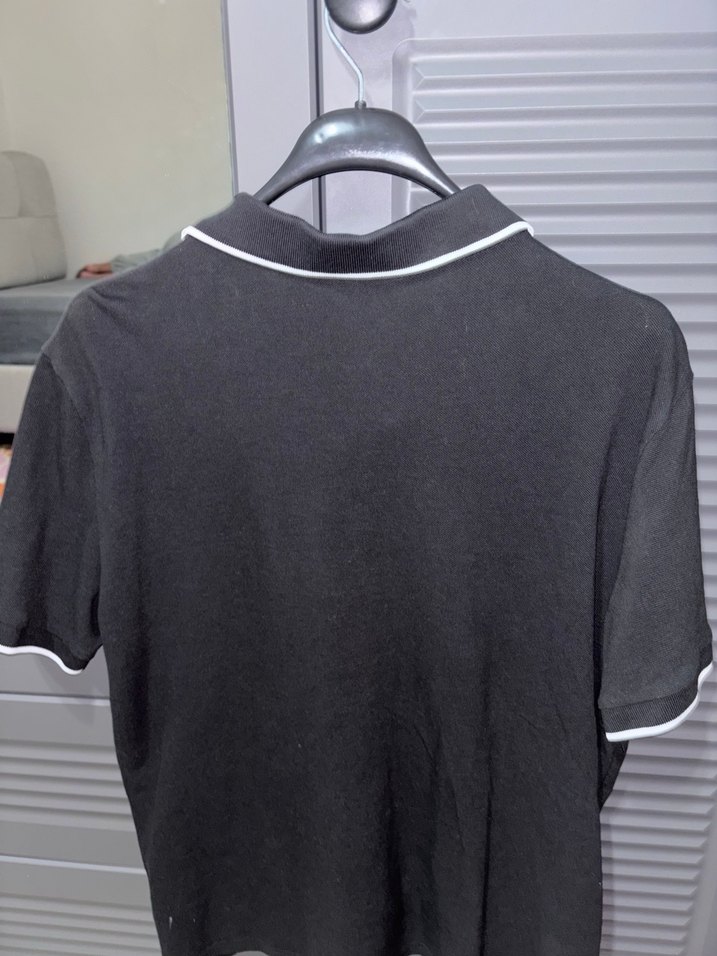 H&M Siyah Polo Yaka Erkek Tişört - Görsel 4