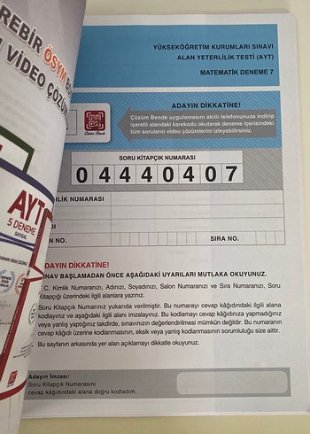 AYT Matematik Simülasyon Denemeleri Kitabı