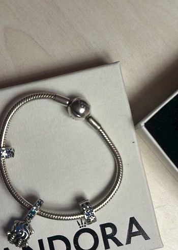 Pandora Mavi Ahtapot Charm ve 2 Klipsli Kadın Bileklik - Görsel 4