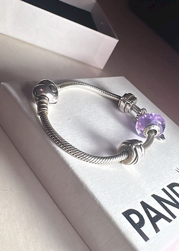Pandora Mor Charmli ve 2 Klipsli Bileklik - Görsel 2
