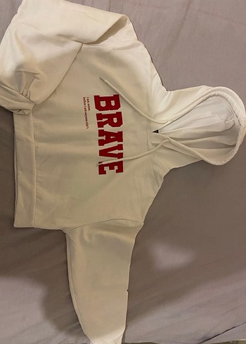 m Beden beyaz Renk Beyaz Kapüşonlu Kadın Sweatshirt
