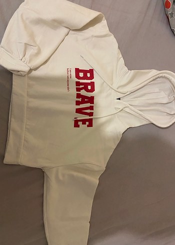 Diğer Beyaz Kapüşonlu Kadın Sweatshirt