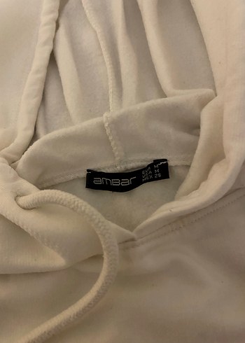 Beyaz Kapüşonlu Kadın Sweatshirt