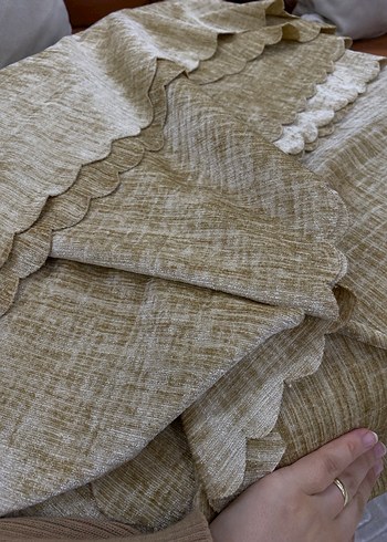 Bej Parlak Düz koltuk Örtüsü - Görsel 4