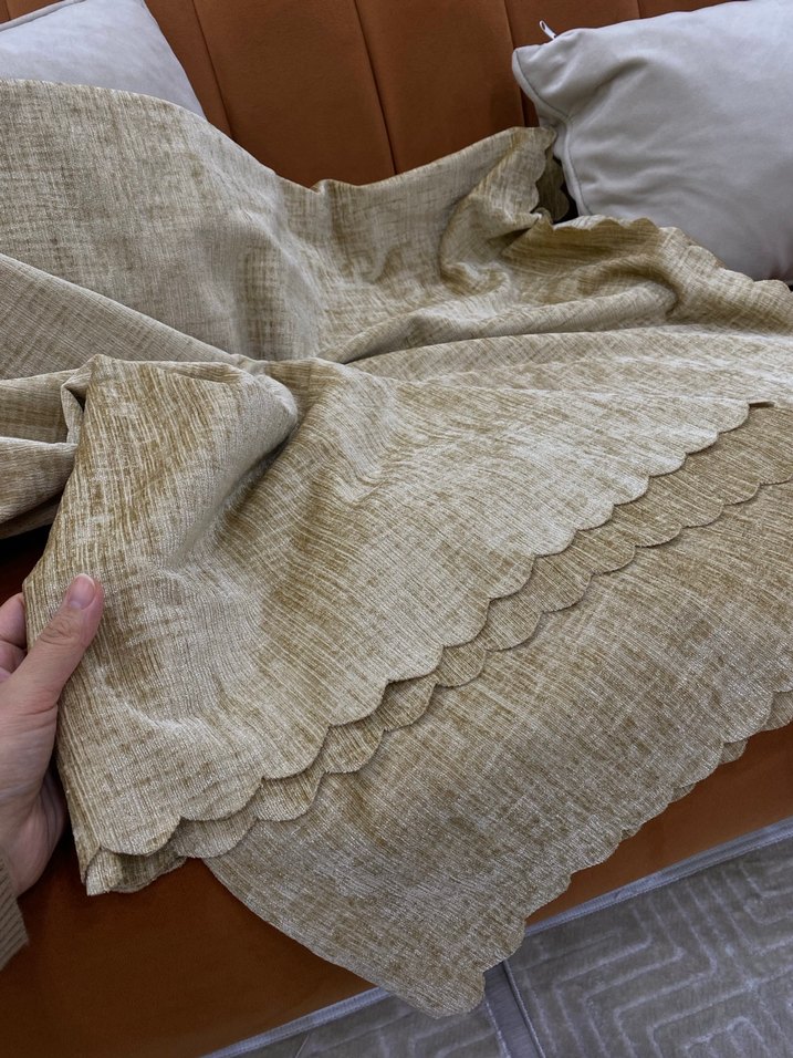 Bej Parlak Düz koltuk Örtüsü - Görsel 2