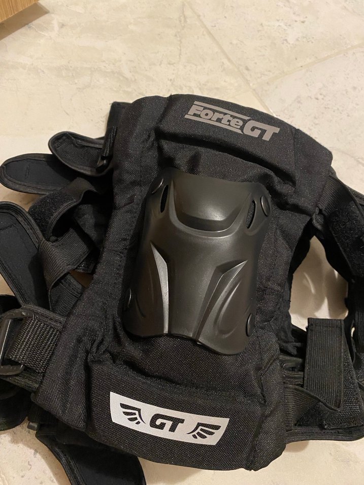 Forte GT Siyah Biker Diz ve dirseklik Koruyucu, Cırt Cırtlı - Görsel 3