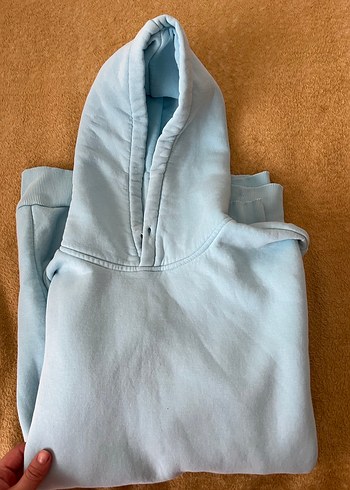 Mavi Kapüşonlu Erkek Sweatshirt - Görsel 2