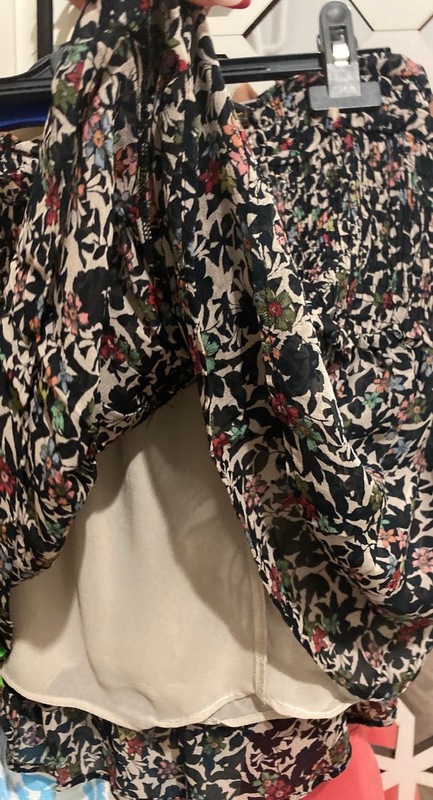 Çiçek Desenli Volanlı Mini Etek - Görsel 3