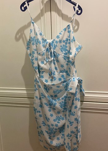 Mavi Bağcıklı Mini Elbise - Görsel 2