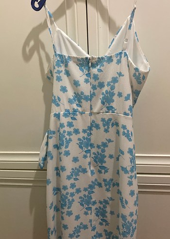 Mavi Bağcıklı Mini Elbise - Görsel 3