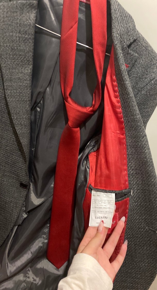 Gri Erkek Kumaş Ceket, Klasik Kesim - Görsel 3