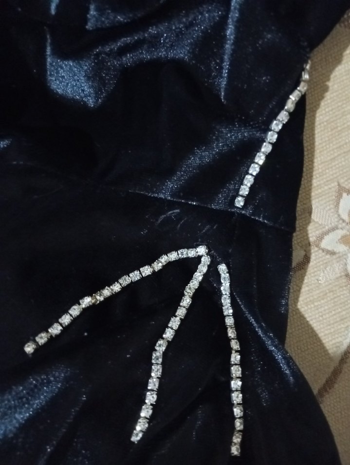 Siyah Straplez Uzun Kadın Abiye Elbise - Görsel 5