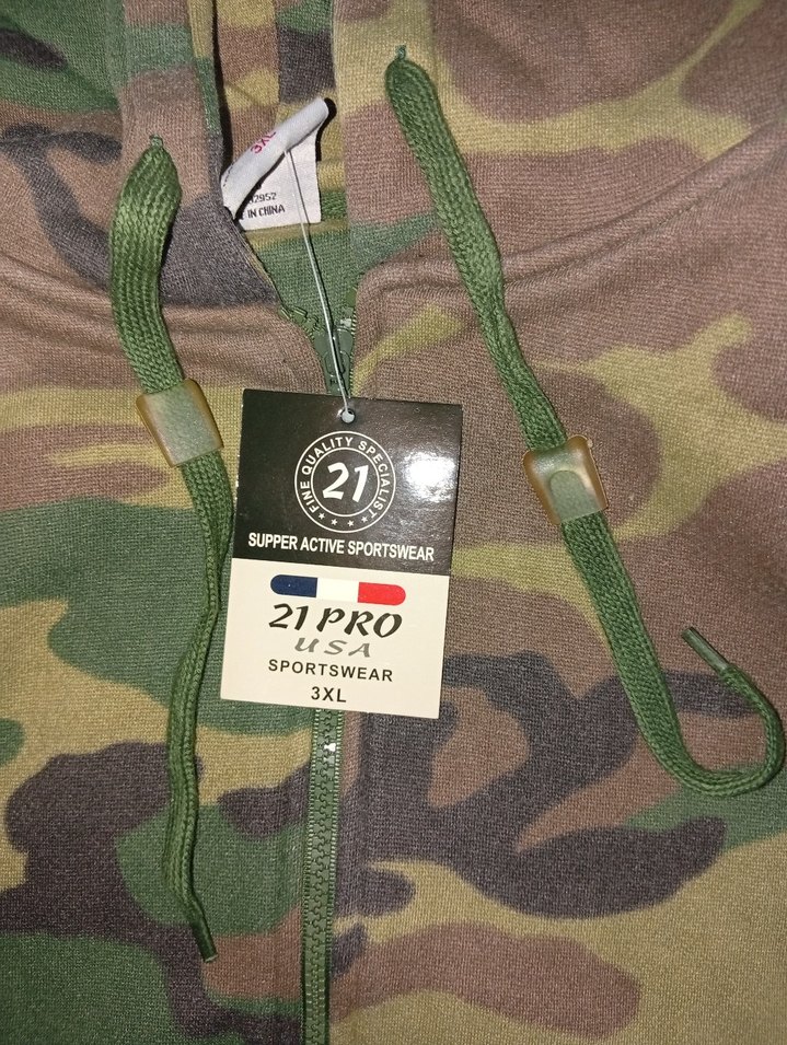 Kamuflaj Fermuarlı Kapüşonlu Sweatshirt - Görsel 2