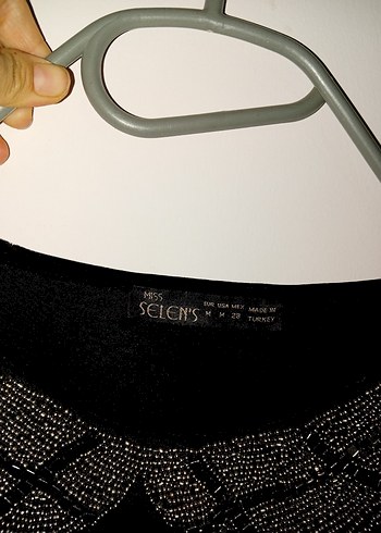 Uzun Siyah Kadife Elbise İş Ofis İçin - Görsel 2