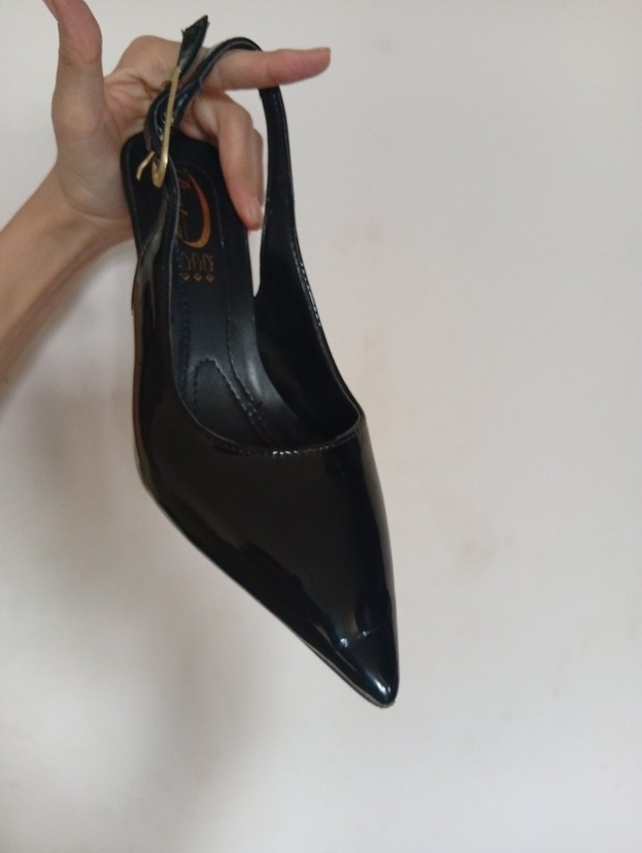 Siyah Klasik Stiletto Topuklu Kadın Ayakkabı - Görsel 2