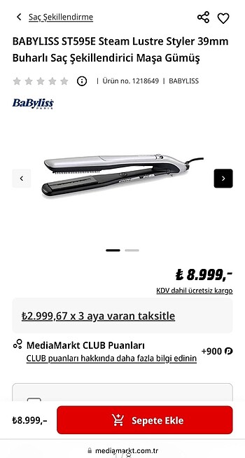 Babyliss saç düzleştirici