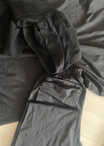 Desenli Siyah Haşema, Uzun Kollu, Drapeli - Görsel 2