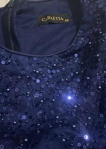 Uzun Lacivert Drapeli Kadın Abiye Elbise - Görsel 2