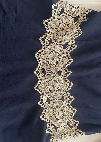 Kemer Detaylı Lacivert Kadın Uzun Elbise - Görsel 2