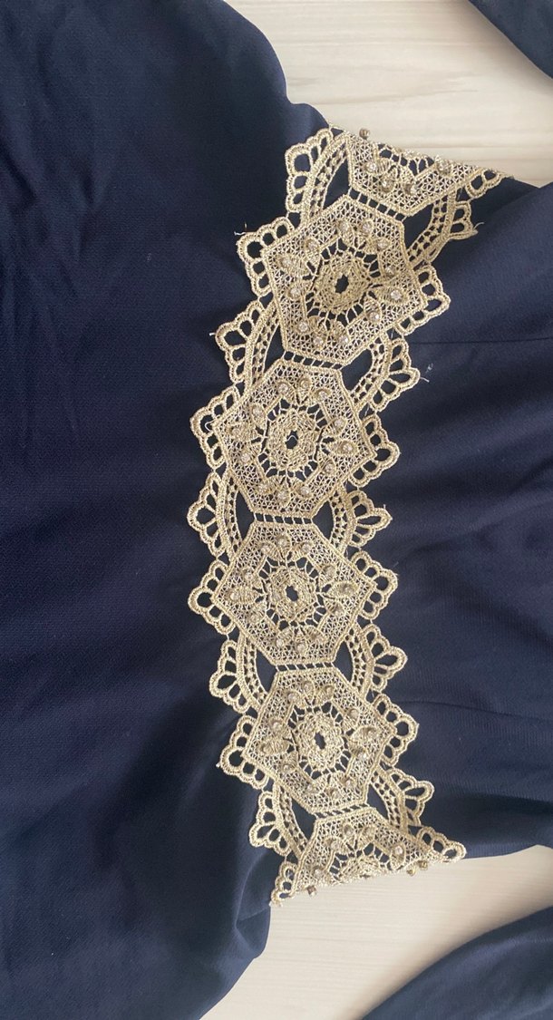 Kemer Detaylı Lacivert Kadın Uzun Elbise - Görsel 2