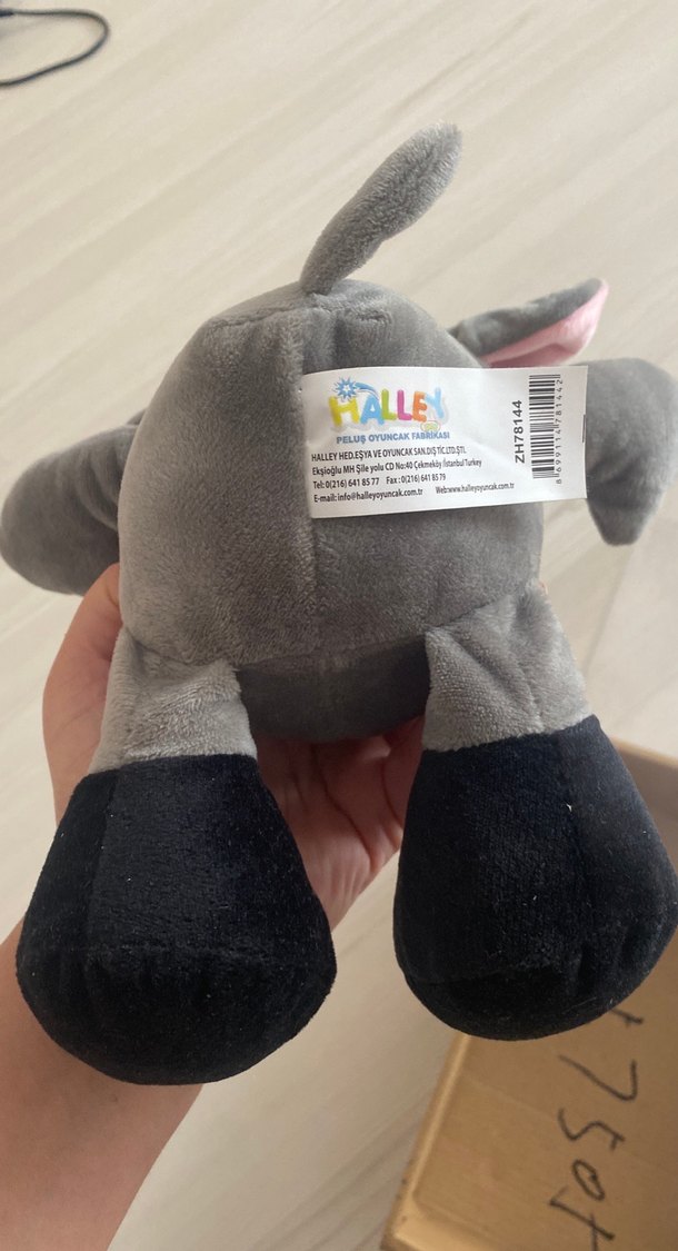 Gri Peluş Oyuncak Eşek - Görsel 2