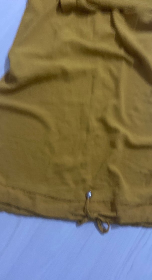 Kapüşonlu Uzun Sarı Kadın tunik - Görsel 3