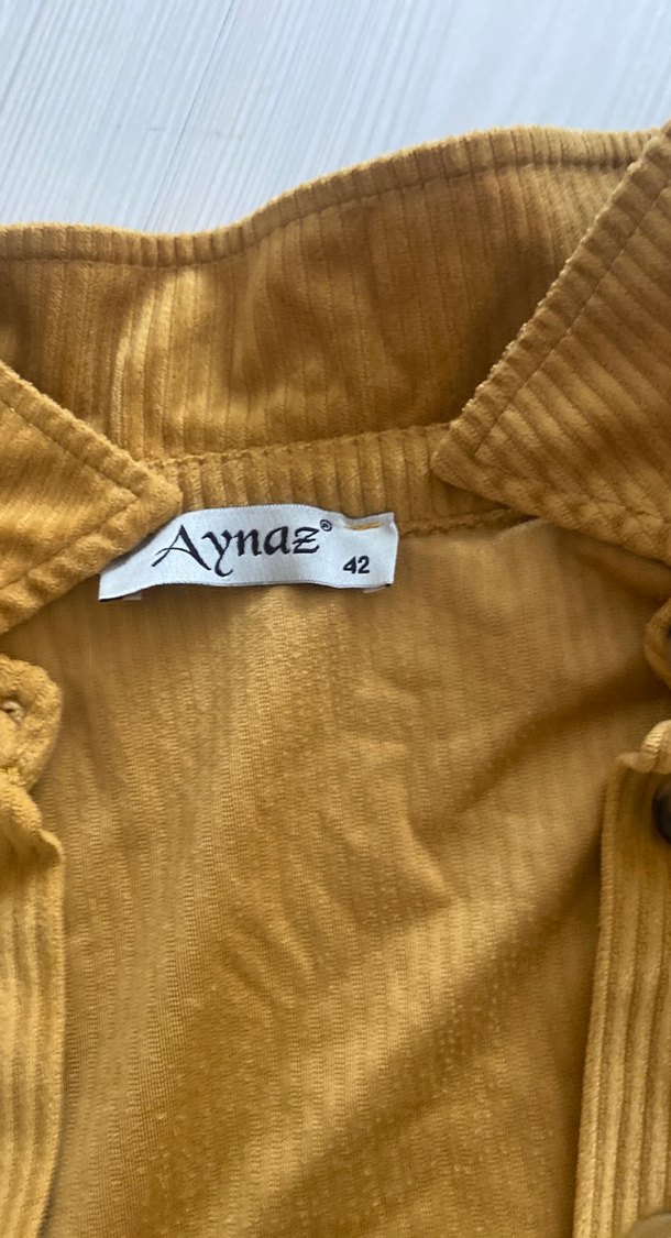 Düğmeli Uzun Kollu Midi Kadın Kadife Gömlek - Görsel 2