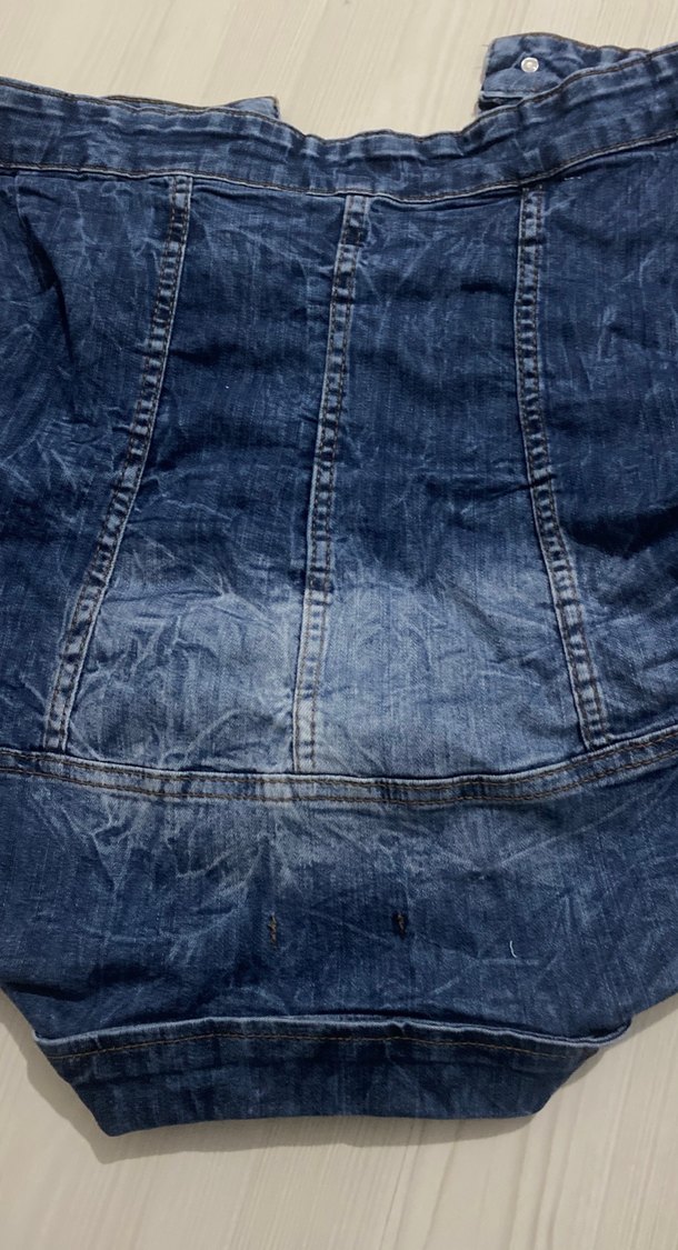 Kadın Koyu Mavi Kısa Denim Ceket - Görsel 4