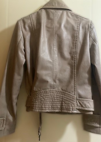 Mango Bej Deri Kemerli Kadın Ceket - Görsel 5