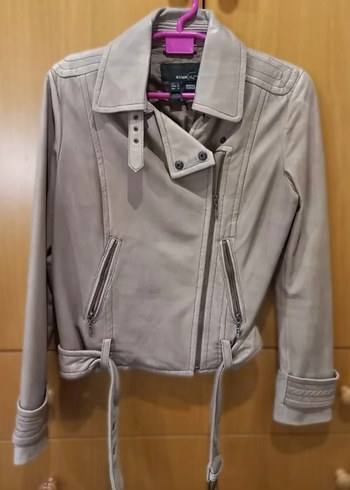 Mango Bej Deri Kemerli Kadın Ceket - Görsel 6