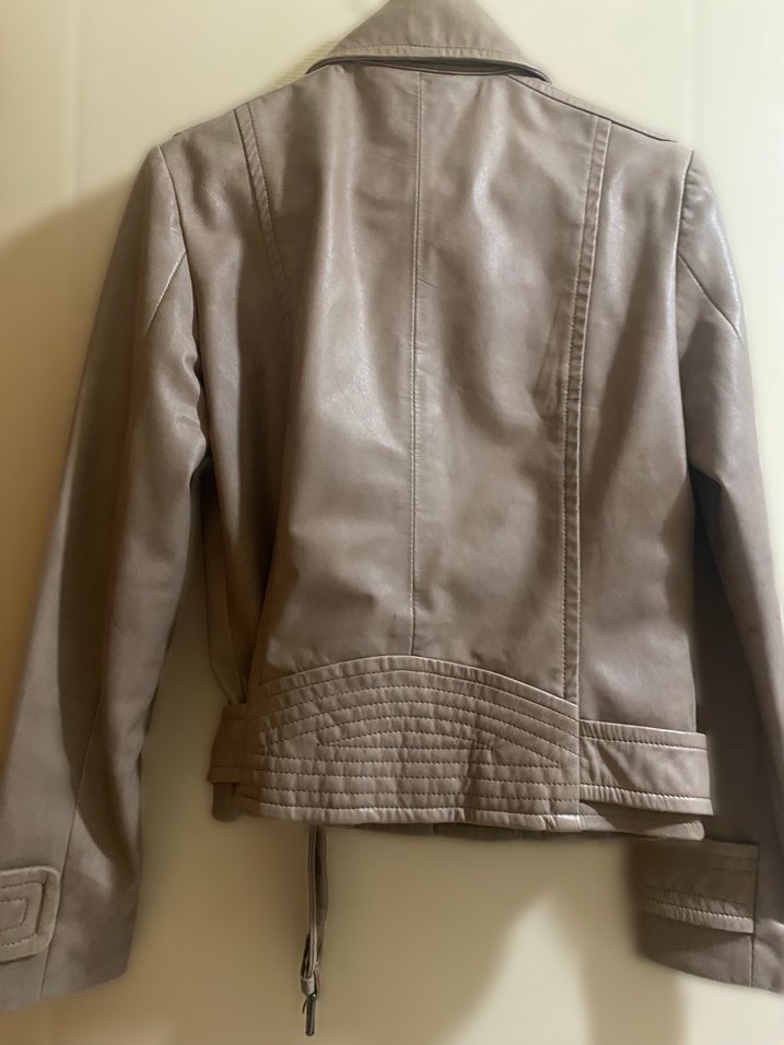 Mango Bej Deri Kemerli Kadın Ceket - Görsel 5