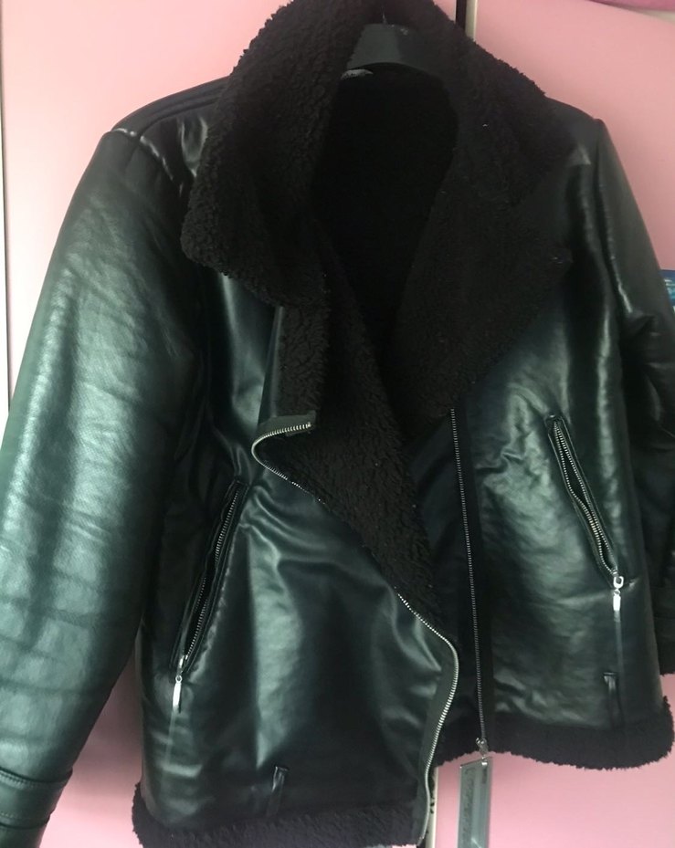 Siyah Deri Biker Ceket - Görsel 2