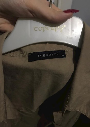 Bej Düğmeli Uzun Kollu Keten Gömlek - Görsel 2