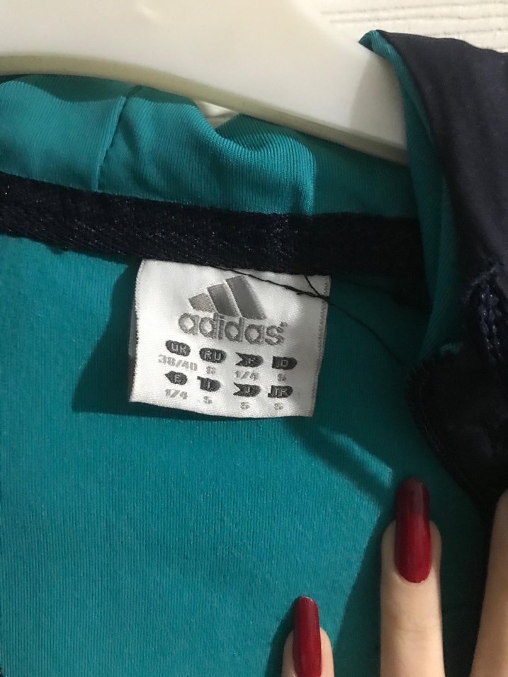 Adidas Kapüşonlu Turkuaz Spor Ceket - Görsel 2