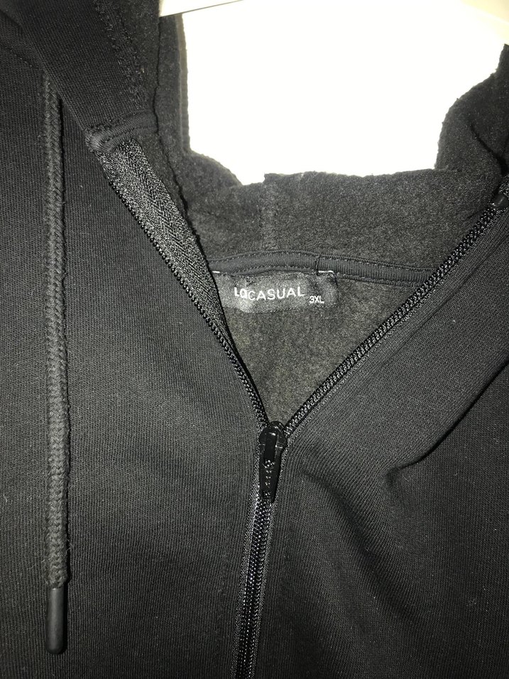 Siyah Fermuarlı Kapüşonlu Sweatshirt - Görsel 2