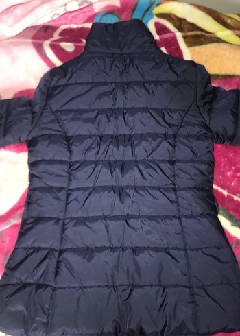 Kadın Koyu Mavi Fermuarlı Kaban - Görsel 2