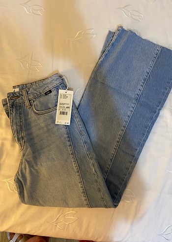 diğer Beden Düğmeli Mavi Denim Kadın Jean