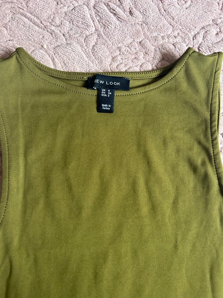 Haki Renk Sıfır Kol Fitted Body - Görsel 2