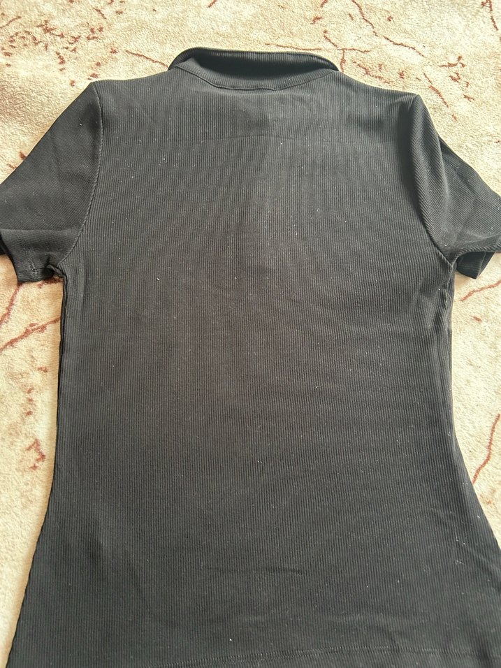 Siyah Kısa Kollu Polo Tişört - Görsel 4