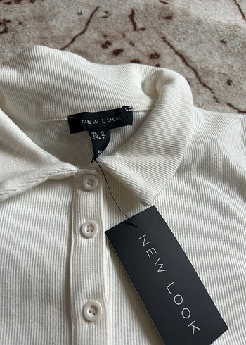 Beyaz Pamuklu Polo Tişört - Görsel 2