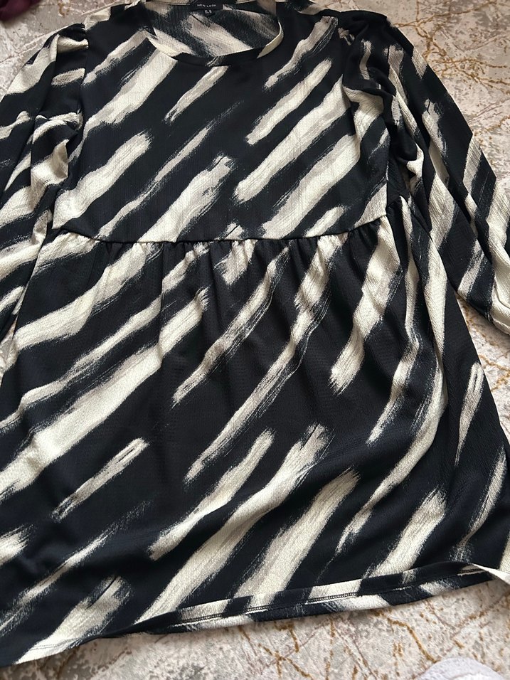 Zebra Desenli Uzun Kollu Tunik elbise - Görsel 2