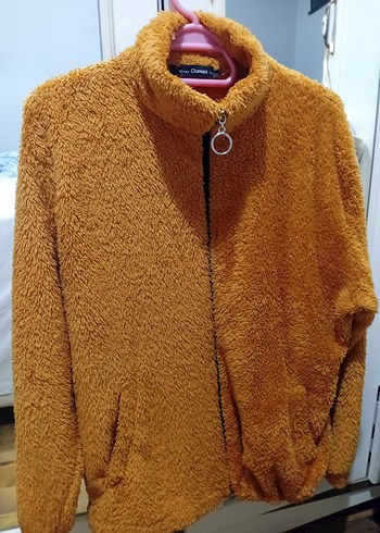 Turuncu Peluş Kadın Ceket