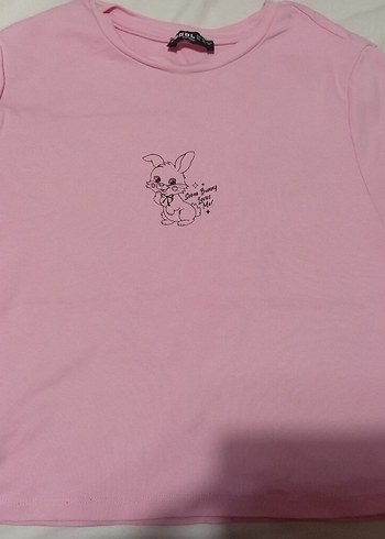 Defacto Pembe Baskılı Kısa Kollu Tişört