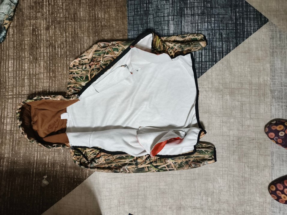 Kapüşonlu Kamuflaj Erkek avcı kampci polar - Görsel 2