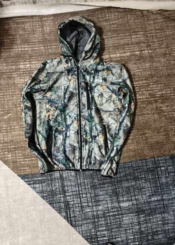 Kapüşonlu Kamuflaj Desenli Erkek avcı kamp yekeği - Görsel 2