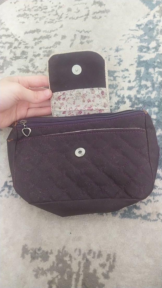 Fermuarlı Mor Kadın Çantası - Görsel 2