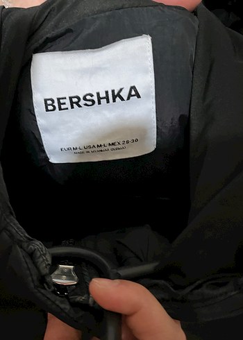 Bershka Siyah Midi Kadın Kışlık Yumuşak Mont