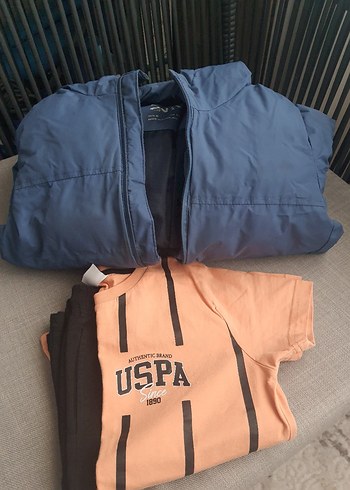 USPA Erkek Çocuk Mavi Fermuarlı Ceket